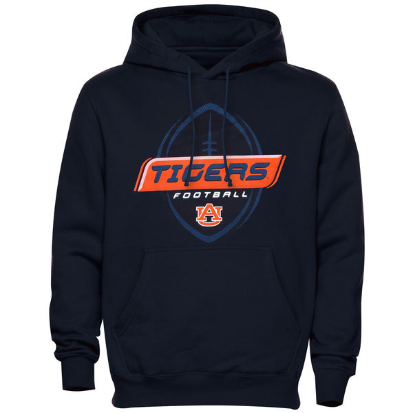 Men NCAA Auburn Tigers Big Tall Slant Route Hoodie Navy Blue